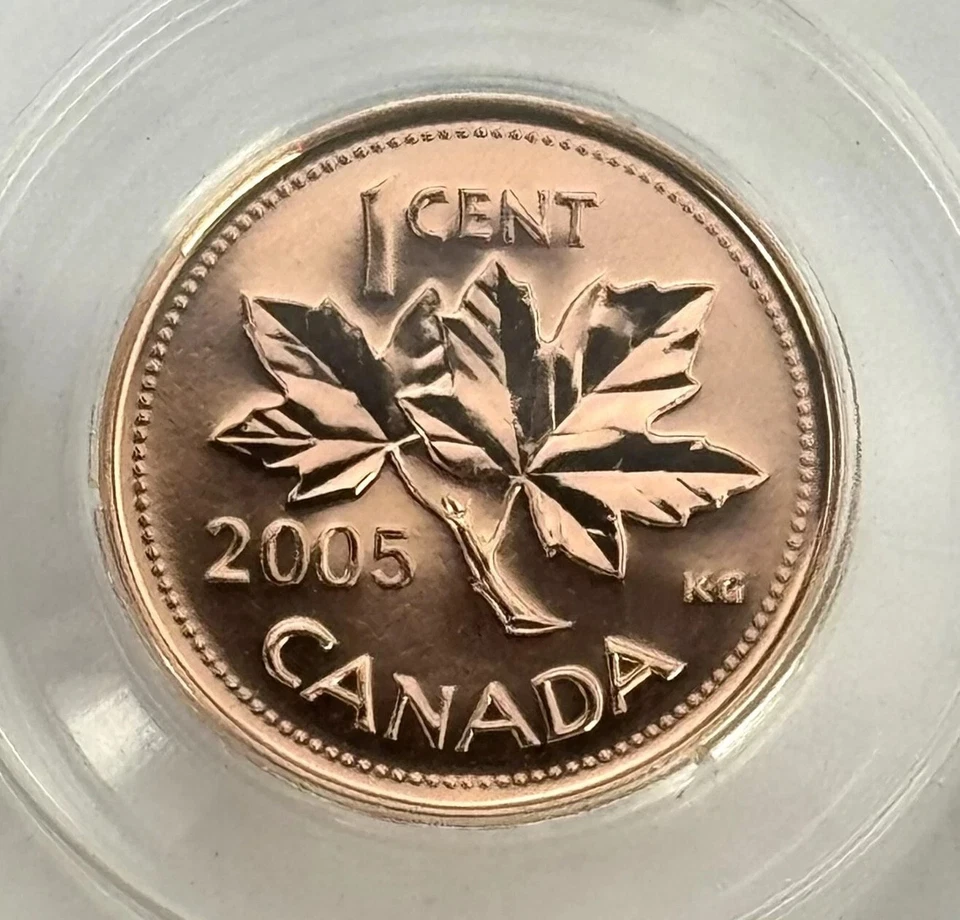 2005P Canada 1 Cent MINT ERROR, Wrong Planchet, Non Magnetic - CCCS GEM UNC67 - Image 3 of 4