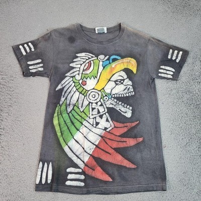 American Cotton Shirt Youth Small Chichen Itza Mexico Aztec Skull Graphic Tee