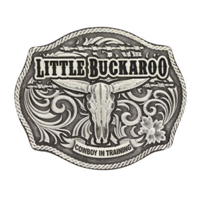 A608S Montana Silver Classic Impressions Lil Buckaroo Skull Kids Belt Buckle