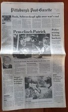 PITTSBURGH PENGUINS 1991 PATRICK DIV CHAMPS SOUVENIR ED POST-GAZETTE NEWSPAPER
