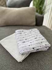 Aden By Aden  Anais 2 Pack Swaddle / Security Blanket White  Geometric Pattern