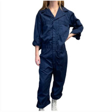 Vintage Navy Blue Mechanic-Style Jumpsuit Utility Coveralls 40R
