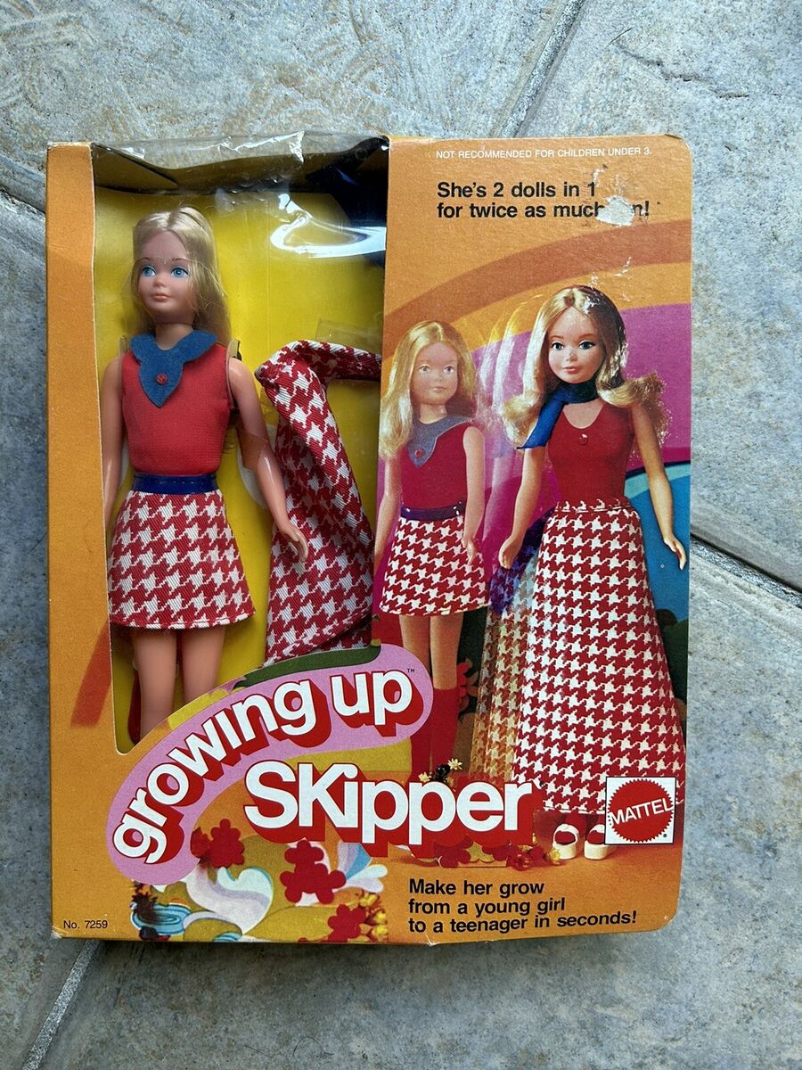 NEW Vintage Mattel 1974 Growing Up Skipper Barbie Doll #7259