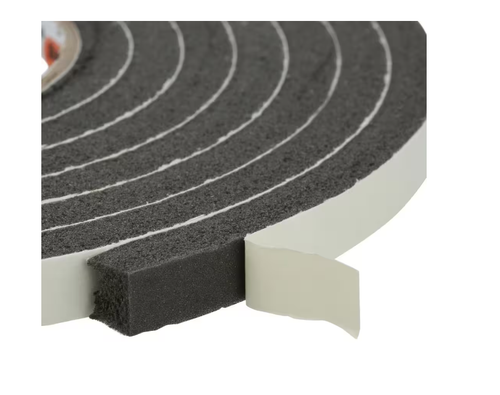3/8in. x 5/16 in. x10 ft. Black Rubber Foam Weatherseal Tape Minimum compression - Picture 5 of 14