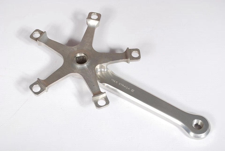 Vintage Campagnolo Super Record Strada Bicycle Crankset Right Crank Arm 144 BCD - Image 2 of 4