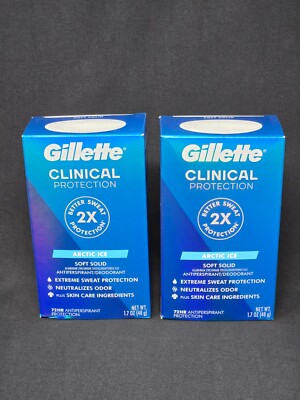 Gillette Clinical Protection Deodorant Arctic Ice Soft Solid Antiperspirant x2