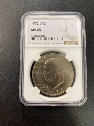 1972 D EISENHOWER DOLLAR NGC MS-65 - UNCIRCULATED - IKE DOLLAR - CERTIFIED - $1