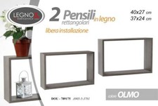 Set 2 Cubo da Parete Scaffale Mensole MODULI PENSILE Moderna BACHECA OLMO 40/37
