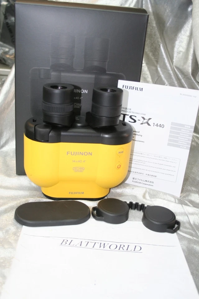 YELLOW Fuji FUJINON Techno-Stabi TS1440 14x40 TSX Binoculars NEW w/ FUJI case - Image 3 of 3