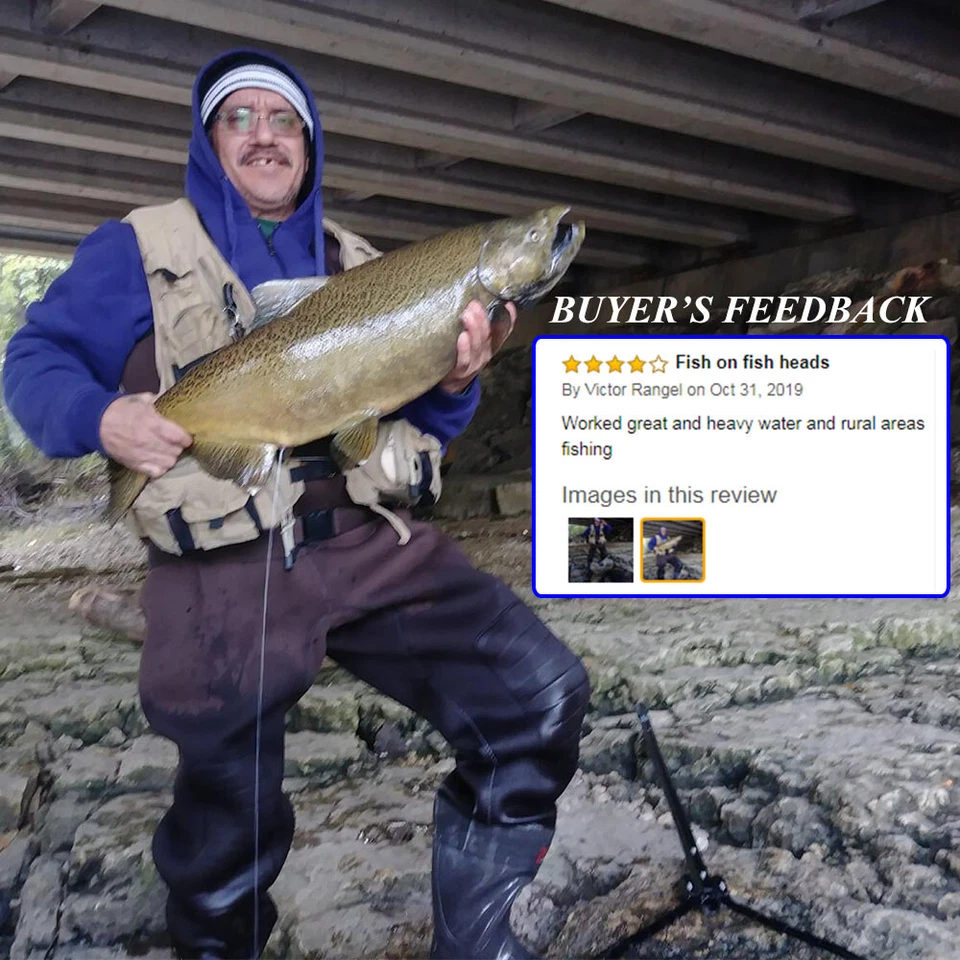 HISEA 200G Insulated Neoprene Fishing Hunting Wader Cleated Bootfoot Chest Wader - Image 2 of 4