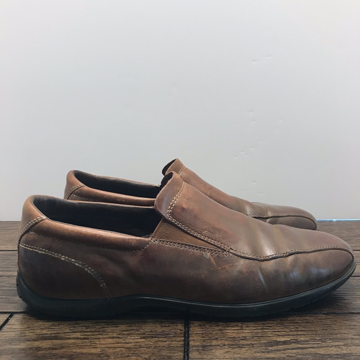Cole Haan NikeAir Brown Leather Slip On Loafer Shoes Men