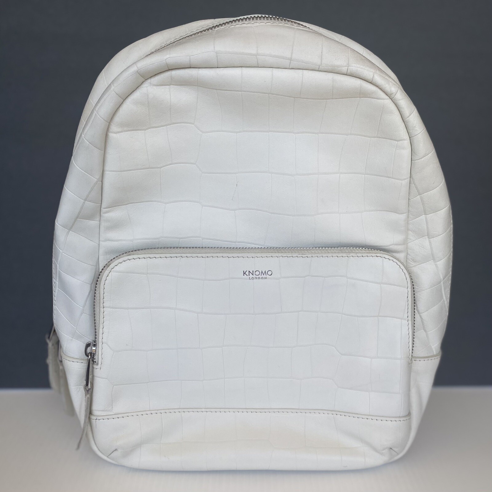 Knomo London leather Mini Mount 10” backpack white/of… Gem