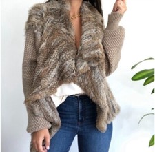 Heartloom 100% Real Rabbit Fur Cardigan, Ladies Size S