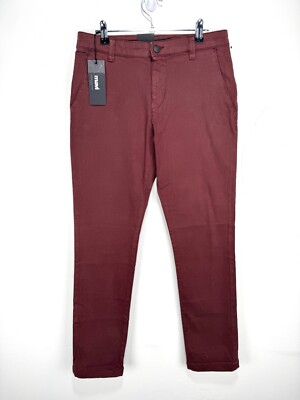 NEW Mavi Edward Slim Leg Chino Pants Maroon Red Cotton Stretch Men 29x32
