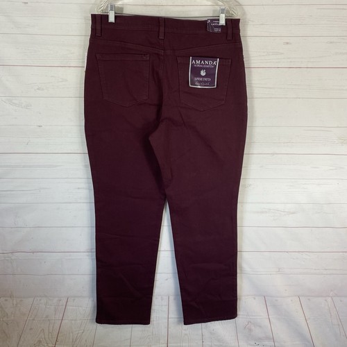 Gloria Vanderbilt Womens Amanda Jean Sz 14 Purple Tapered Leg Stretch 34x30 New - Picture 3 of 15