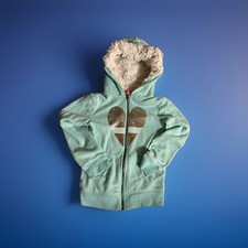 Cat And Jack Hoodie Jacket Girls Sherpa Lined Fleece Zip Up Jacket Small 6