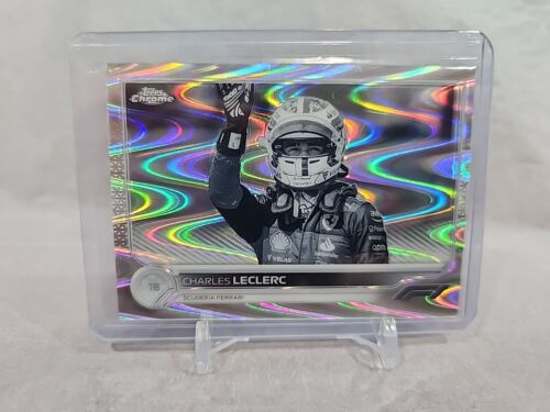 Topps Chrome Formula 1 2022 F1 Charles Leclerc B&W Raywave #28  - Picture 1 of 2
