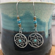 2.5  Silver-tone Earring Set Boho Retro Beaded Dangle Hook New Free Ship 3916