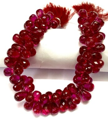 #ad #ad AAA Natural Ruby Corundum Teardrop Beads Faceted Gemstone Jewelry 7 8mm 8 Inch $145.79
