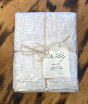 NEW Nobility Edgehill WHITE Cotton MATELASSE EURO SHAM- Heavy Material