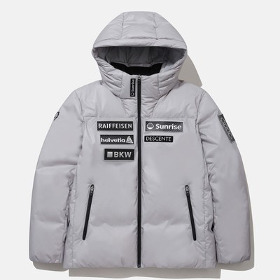 DESCENTE Mens SWISS SKI MONOCHROME WAPPEN HOOD DOWN JACKET SP411SDJO2 ASIAN FIT