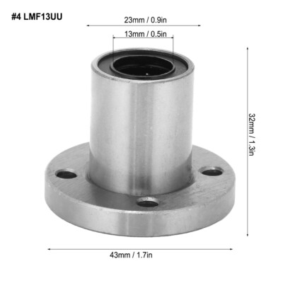Round Flange Linear Motion Bearing Steel Fit For Electronic Machinery LMF13UU