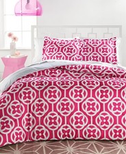 3 Pc Ellison Chelsea Comforter Set  Full/Queen 86" x 86"  Pink White Gray NEW