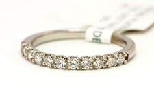 platinum natural diamond 0.31ctw 2mm wedding band ring size 6 3g new D-F/VVS-VS