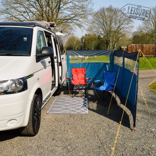 Maypole Blue 4 Steel Poled 5m Camping Windbreak with Vision Viewing Panels - Picture 3 of 8