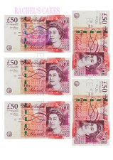 £50 EDIBLE ICING NOTES MONEY CAKE TOPPER CASINO DECORATION ON A4 ICING SHEET