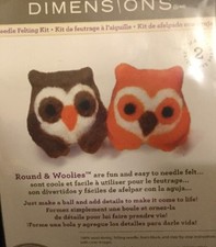 New Dimensions Owl Owls Needle Felting KIT NEW Round and Woolies