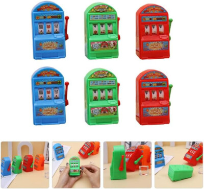 6 oder 12 Kunststoff Mini Spielautomaten Obstautomaten Hand Spinnspielzeug Geschenktüte Pinata
