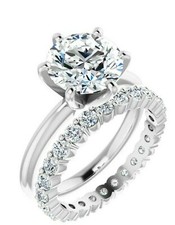 3.00 Carat Solitaire Ring & 2.00 Carat Matching Eternity Band - Charles&Colvard