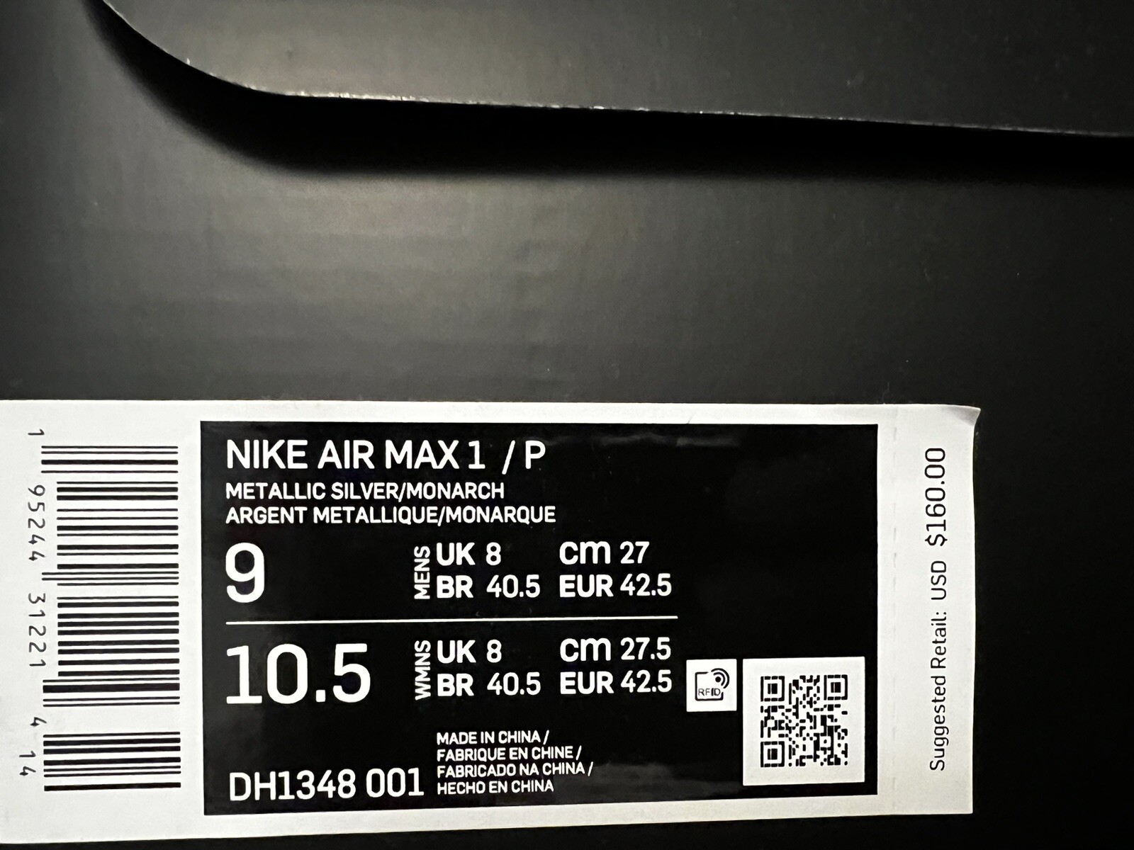 Nike Air Max 1 Patta Waves Monarch Size 9 Men (with Bracelet) DH1348-001 NEW DS image 6