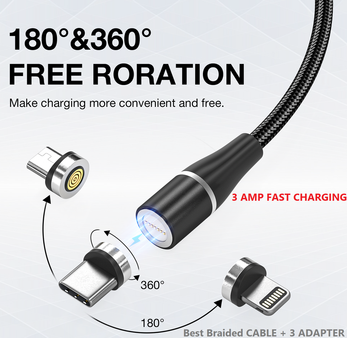 Ubuy Best 360 Magnetic Charging Cable Data Cable Best Magnetic