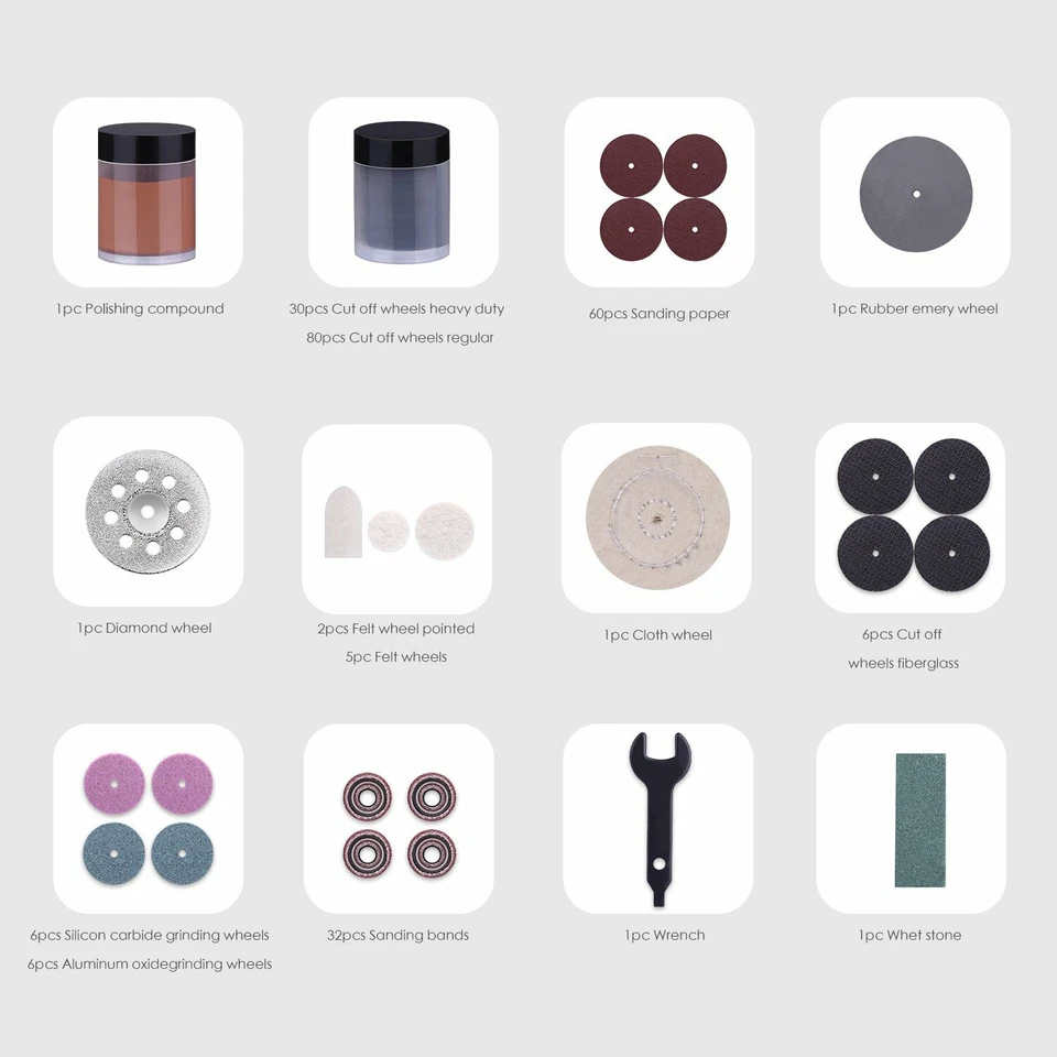 TACKLIFE ARTO2C 282-Piece Rotary Tool Accessories Kit 1/8-inch Diameter Shanks U - Image 4 of 4