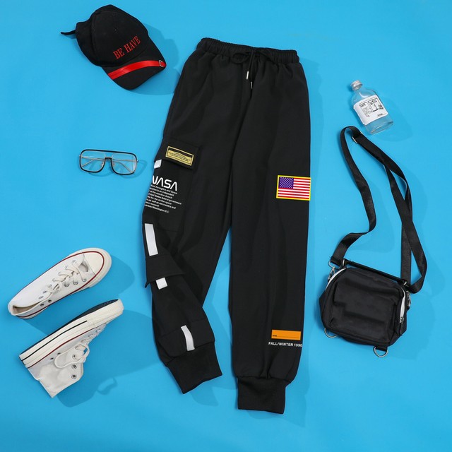 Men Casual NASA Embroidery Joggers Cargo Pants Sweatpants Sport Urban Trousers | eBay