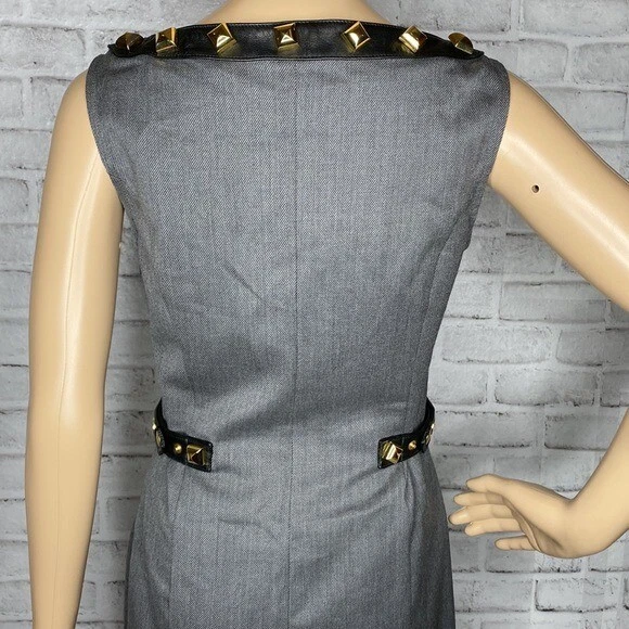 Love Moschino abito grigio lana pelle borchiato 4