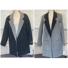 Aritzia Babaton Dalton Double Face Reversible Wool Cocoon Coat Gray Sz Xxs
