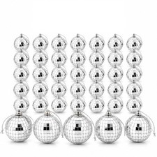2Inch Silver Mirror Disco Ball Ornaments Party Hanging Decor 40 PCS