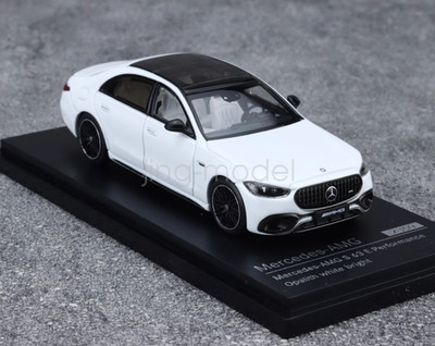 AR 1:64 White  AMG S63 E Performance Sports Diecast Display Toy Collection