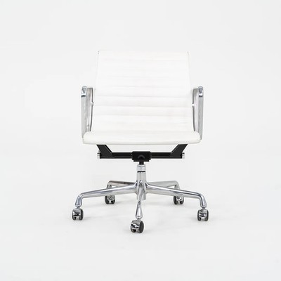 2023 Herman Miller Eames Aluminum Group Management Desk Chair in White Leather