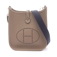 HERMES Evelyne Amazon TPM Shoulder Bag Taurillon Clemence Gray-Brown #RC742
