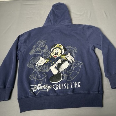 Disney Cruise Line Sweatshirt Sz M Blue Full Zip Hoodie Captain