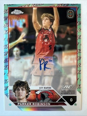 2023-24 Topps Chrome Overtime OTE Parker Robinson Rc Auto Teal