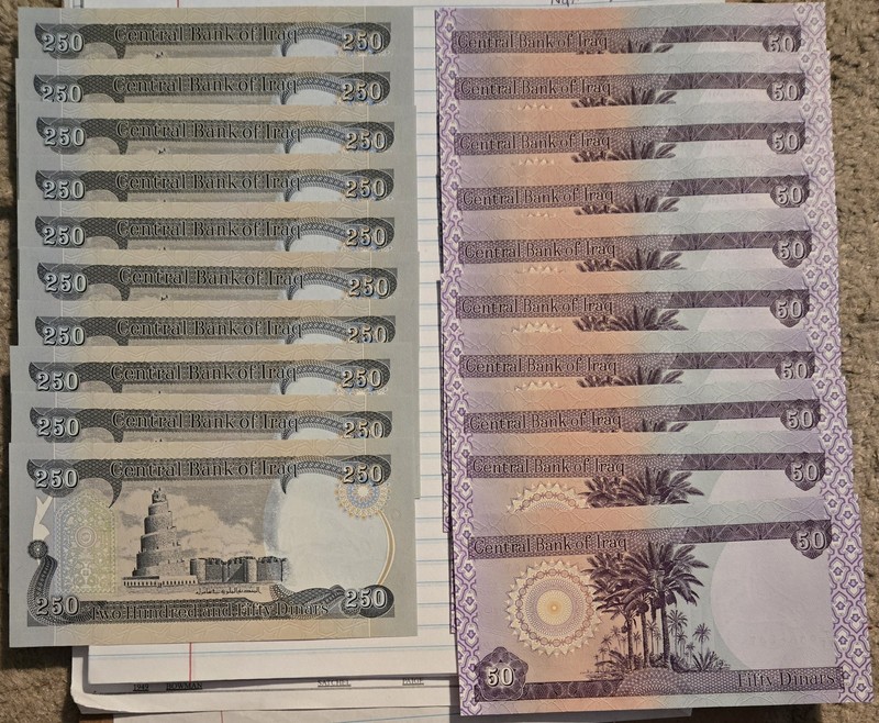 10 x 250 + 10 x 50 Uncirculated Iraqi Dinar! [3,000 Total!] - Auction! #2