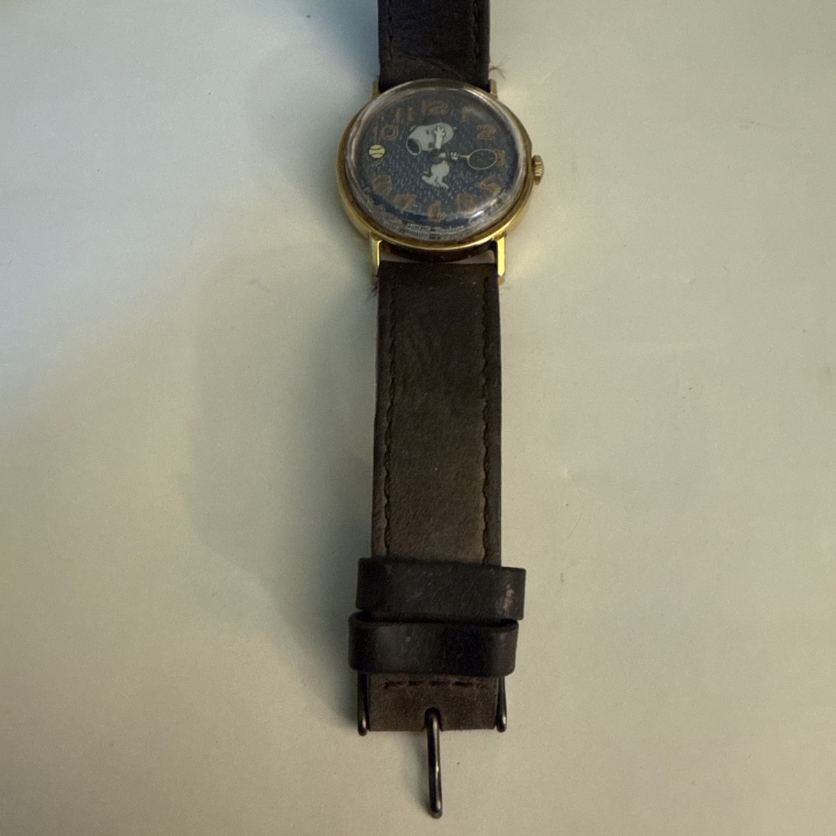 Vintage 1970s TIMEX Snoopy Tennis Watch, Denim Dial Mechanical