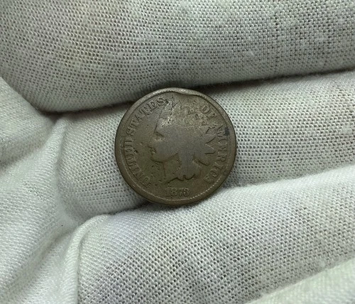 1873 Closed 3 Indian Head Cent Good G Coin D369