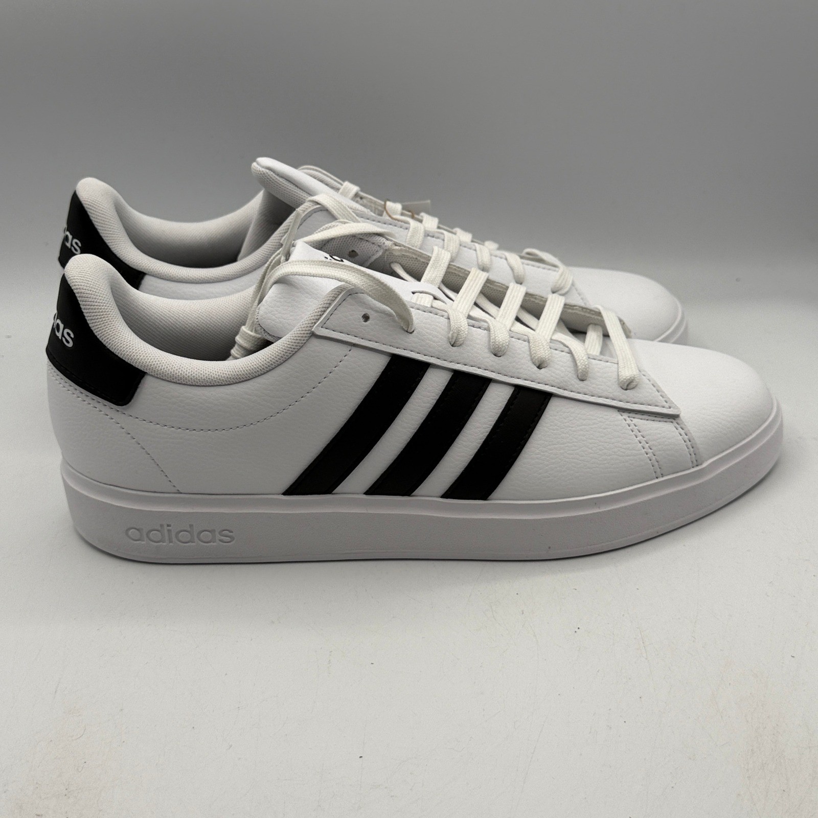 Adidas Grand Court 2.0 Shoes Mens Size 11.5 White Black Striped Sneakers GW9195