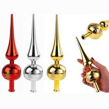 Christbaum 24cm Tannenbaumspitze Weihnachtsbaumspitze glanz rot gold silber 